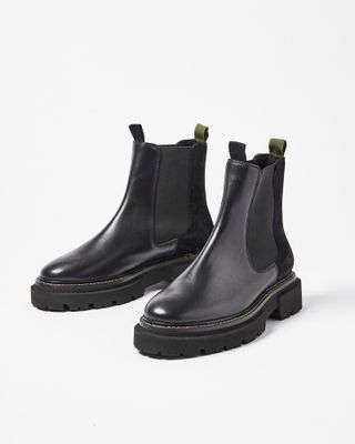 Oliver Bonas + Chunky Black Leather Chelsea Boots