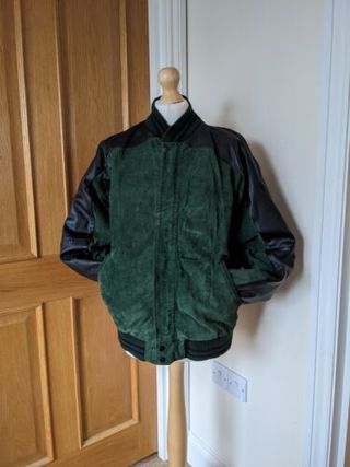 Vintage + Real Suede Leather Padded Bomber Jacket