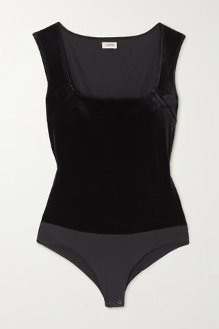 L'Agence + Molly Stretch-Velvet Bodysuit
