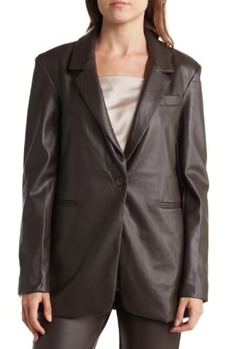 RDI + Faux Leather Blazer