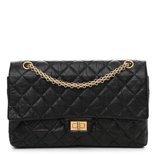 Chanel + Aged Calfskin Quilted 2.55 Reissue 226 Flap Black