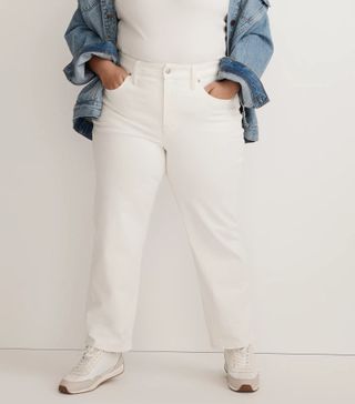 Madewell + The Perfect Vintage Straight Jeans in Tile White