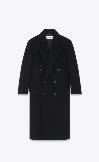Saint Laurent + Long Coat in Wool