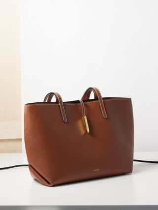 Demellier + Tokyo Small Grained-Leather Tote Bag