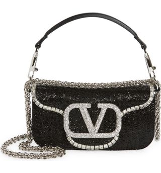 Valentino Garavani + Locò Crystal Embellished Beaded Shoulder Bag