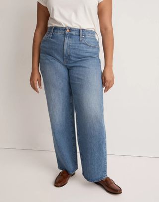 Madewell + The Curvy Perfect Vintage Wide-Leg Crop Jean in Cresslow Wash