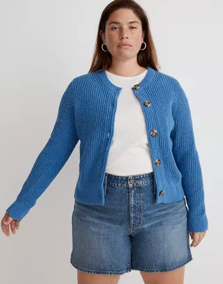 Madewell + Textural-Knit Cardigan Sweater