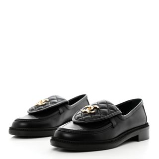 Chanel + Lambskin Quilted CC Turnlock Loafers