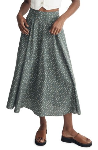 Madewell + Floral Print Cotton Maxi Skirt