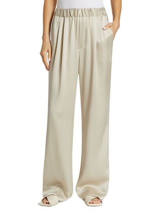 Gauchere + Elasticized Satin Pants