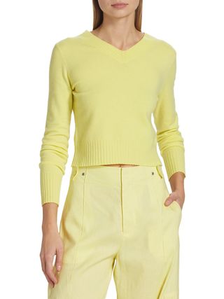 Vince + Cropped Wool-Cashmere Blend Sweater