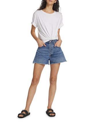 Citizens of Humanity + Marlow Mid-Rise Denim Cut-Off Shorts