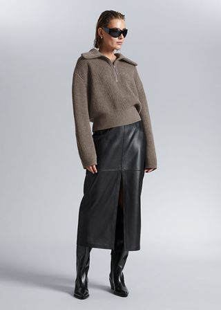 & Other Stories + Half-Zip Knit Sweater