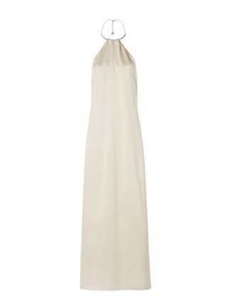 Mango + Rigid-Neck Satin Dress