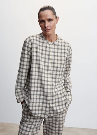 Mango + Check Cotton Pyjama Shirt