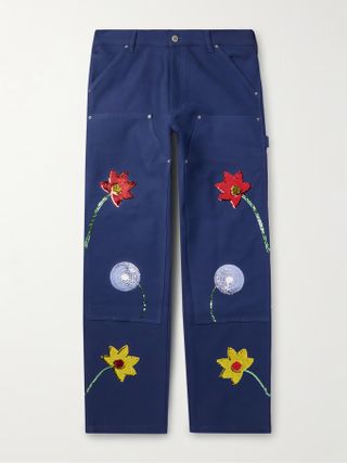 Sky High Farm + Straight-Leg Sequin-Embellished Jeans