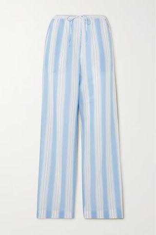Toteme + Striped Organic Cotton and Silk-Blend Straight-Leg Pants