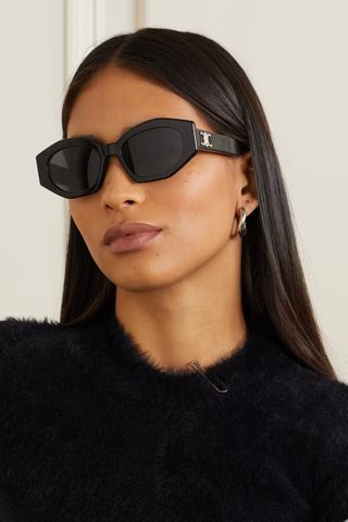 Celine Eyewear + Triomphe Cat-Eye Acetate Sunglasses