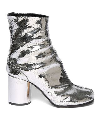 Maison Margiela + 80mm Tabi Crackled Leather Ankle Boots