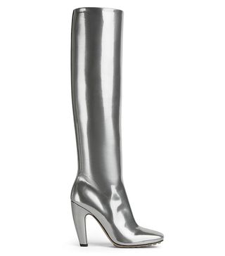 Bottega Veneta + Metallic Leather Tall Boots