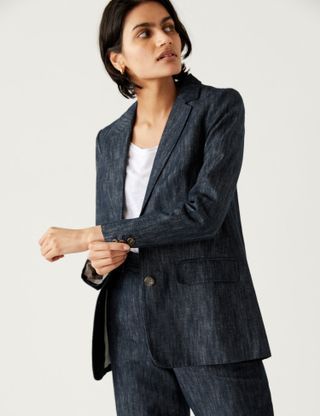 M&S Collection + Cotton Rich Relaxed Blazer
