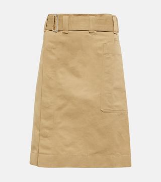 Lemaire + Belted Cotton and Linen Miniskirt