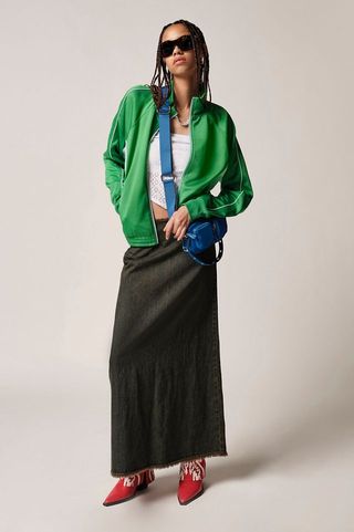 Urban Outfitters + UO Sadie Cutoff Denim Maxi Skirt