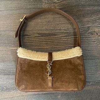 Saint Laurent + Le 5 À 7 Hobo Bag in Suede and Shearling