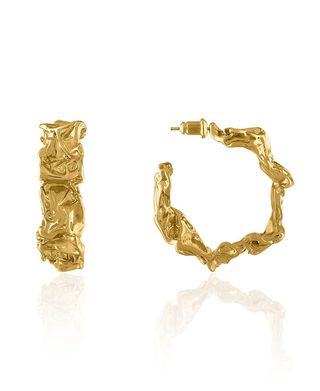 Oma The Label + Natur Hoops in 18K Gold- Plated Brass