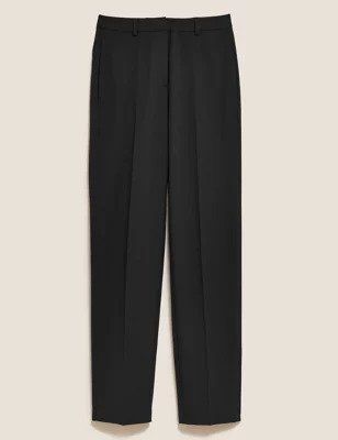 M&S Collection + Straight Leg Trousers With Stretch