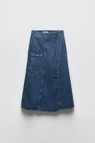 Zara + Denim wrap skirt