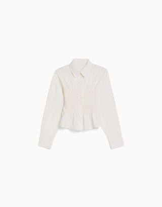Bershka + White shirt with shirring