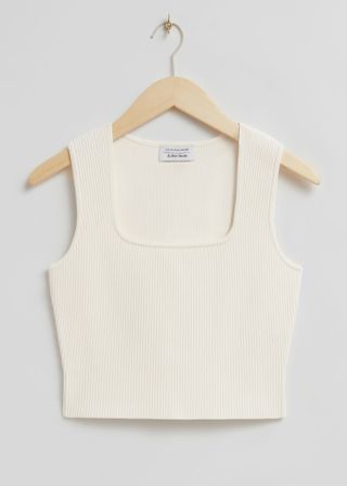 & Other Stories + Fitted Square-Neck Ribbed Top