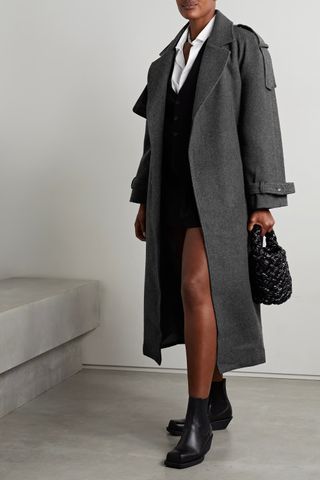 The Frankie Shop + Suzanne Belted Wool-Blend Felt Trench Coat