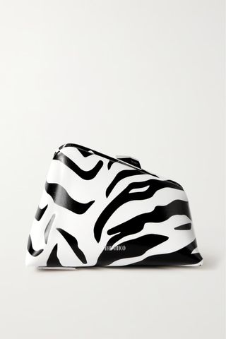 The Attico + Midnight Zebra-Print Leather Clutch