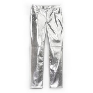 Gap + High Rise Faux-Leather Cheeky Straight Jeans