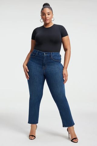 Good American + Good Legs Straight Jeans in Blue004
