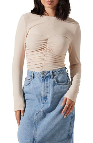 ASTR the Label + Center Ruched Knit Top