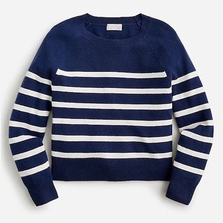 J.Crew + Cashmere Relaxed Stripe Sweater
