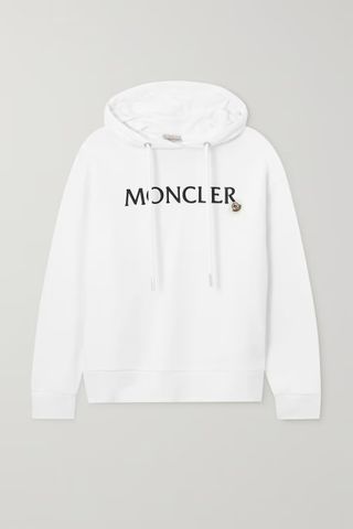 Moncler + Appliquéd Cotton-Jersey Hoodie
