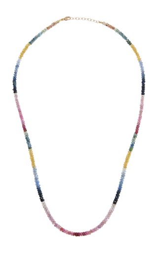 JiaJia + The Arizona Light Rainbow 14k Yellow Gold and Sapphire Necklace