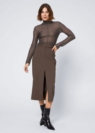 & Other Stories + Straight Fitted Midi Skirt