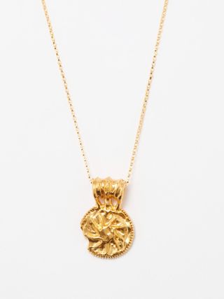 Alighieri + The Sun Salutations Medallion Gold-Plated Necklace