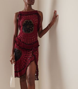 Diotima + Trio-Web Crocheted Cotton Midi Dress