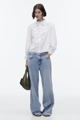 Zara + Ruffled Poplin Shirt