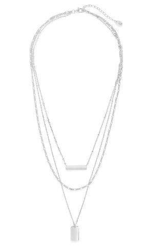 Sterling Forever + Layered Bar Necklace