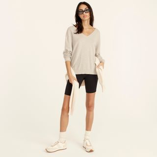 J.Crew + Cashmere Relaxed V-Neck Sweater