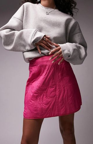 Topshop + Quilted Miniskirt
