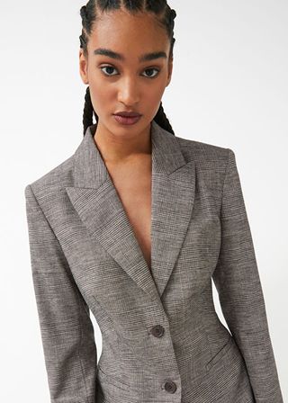 
Other Stories + Relaxed Single-Breasted Checked Blazer