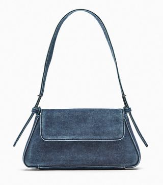 Zara + Denim Flap Shoulder Bag